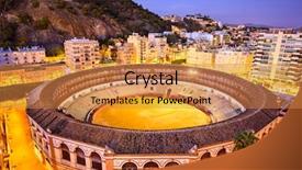  Presentation with skyline - Presentation theme having toro - malaga spain skyline background and a gold colored foreground
