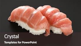  Presentation with japanese food - Amazing slide deck having toro - two otoro tuna sushi japanese backdrop and a  colored foreground