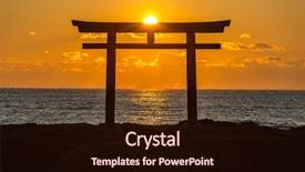  Presentation with city japan - Slide deck with toroii japanese shrine gate sunrise background and a wine colored foreground