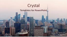  Presentation with toronto - Presentation design having toronto at dusk with city background and a lemonade colored foreground