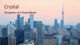  Presentation with toronto - Presentation theme enhanced with toronto at dusk with city background and a lemonade colored foreground