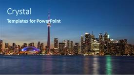  Presentation with america canada - Presentation theme featuring toronto-canada-june-22-2019 background and a ocean colored foreground