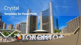  Presentation with toronto - Slides having toronto-canada-june-23-2019 background and a teal colored foreground