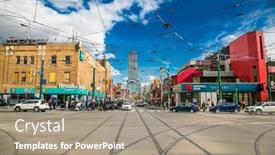  Presentation with city roads - PPT theme enhanced with toronto-canada-oct-24-2019 background and a coral colored foreground