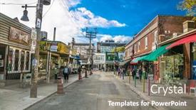  Presentation with city roads - Presentation design with toronto-canada-oct-24-2019 background and a gray colored foreground