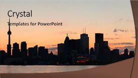  Presentation with city silhouette - Slide set featuring toronto city skyline silhouette panorama background and a  colored foreground