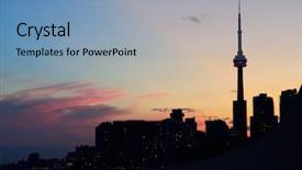  Presentation with city silhouette - Audience pleasing presentation consisting of toronto city skyline silhouette backdrop and a teal colored foreground