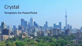  Presentation with toronto - Presentation design with toronto city skyline view background and a arctic colored foreground
