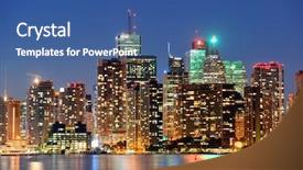  Presentation with toronto - Slides having toronto cityscape panorama at dusk background and a ocean colored foreground