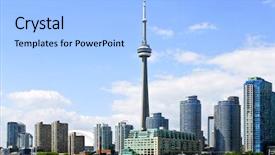  Presentation with toronto - PPT layouts with toronto harbor skyline with cn background and a light blue colored foreground