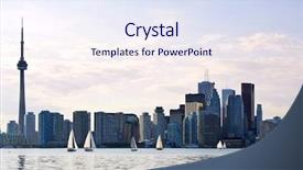  Presentation with toronto - PPT theme having toronto harbor skyline with cn background and a sky blue colored foreground