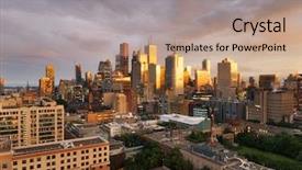  Presentation with toronto - Presentation theme having toronto skyline during sunset canada background and a  colored foreground