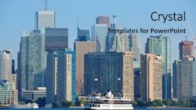  Presentation with toronto - Theme with toronto skyline in the day background and a light blue colored foreground