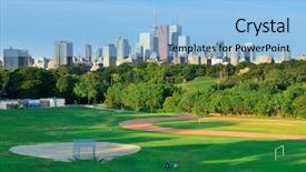  Presentation with toronto - Slides consisting of toronto skyline over park background and a light blue colored foreground
