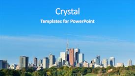  Presentation with toronto - Presentation with toronto skyline over park background and a teal colored foreground
