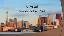  Presentation with toronto - Theme featuring toronto sunrise with sunlight reflection background and a light blue colored foreground