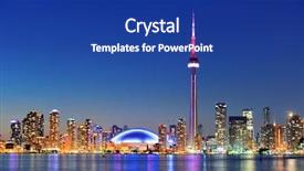  Presentation with toronto - Amazing theme having toronto sunset over lake panorama backdrop and a ocean colored foreground