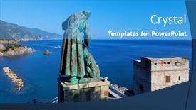  Presentation with aurora - Beautiful presentation theme featuring torre-aurora-in-monterosso-al backdrop and a teal colored foreground