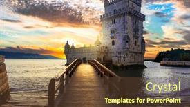  Presentation with makkah tower - Cool new theme with torre-de-belem-belem-tower backdrop and a tawny brown colored foreground