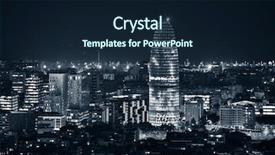  Presentation with city buildings - Slide set with torre glories and city buildings background and a wine colored foreground