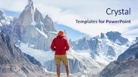  Presentation with beautiful landscapes - Beautiful slide set featuring torre in patagonia mountains argentina backdrop and a sky blue colored foreground