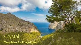  Presentation with torrent - Presentation theme enhanced with torrent-de-pareis-deepest-canyon background and a tawny brown colored foreground