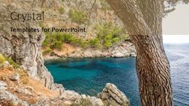 Presentation with torrent - Slides consisting of torrent-de-pareis-deepest-canyon background and a coral colored foreground