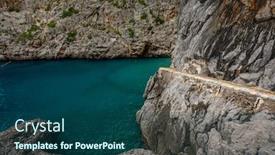  Presentation with torrent - Audience pleasing presentation theme consisting of torrent-de-pareis-deepest-canyon backdrop and a ocean colored foreground