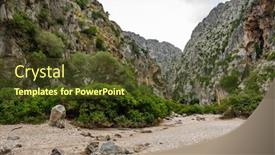  Presentation with torrent - PPT theme featuring torrent-de-pareis-deepest-canyon background and a tawny brown colored foreground