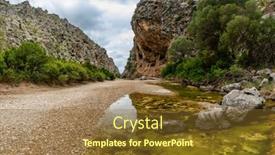  Presentation with torrent - Amazing PPT theme having torrent-de-pareis-deepest-canyon backdrop and a tawny brown colored foreground