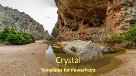  Presentation with torrent - Slides consisting of torrent-de-pareis-deepest-canyon background and a tawny brown colored foreground