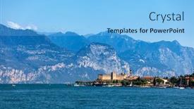  Presentation with resort - Theme featuring torri-del-benaco-resort-town background and a light blue colored foreground