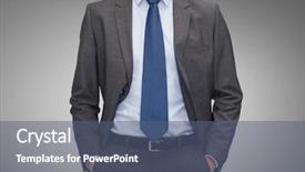  Presentation with people - Presentation theme with torso - business people and office concept background and a ocean colored foreground