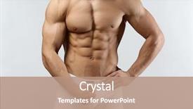  Presentation with light - Audience pleasing PPT layouts consisting of torso - muscular man in underwear backdrop and a coral colored foreground
