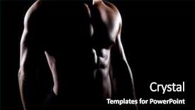  Presentation with strong - Presentation consisting of torso - strong and muscular body background and a black colored foreground