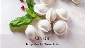  Presentation with vegetables - PPT layouts with tortellini-and-vegetables-on-white background and a light gray colored foreground