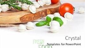  Presentation with vegetables - Slides featuring tortellini-and-vegetables-on-white background and a white colored foreground