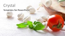  Presentation with vegetables - PPT theme enhanced with tortellini-and-vegetables-on-white background and a white colored foreground