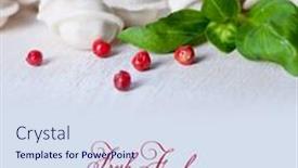  Presentation with vegetables - Presentation design having tortellini-and-vegetables-on-white background and a sky blue colored foreground