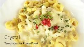  Presentation with pasta - Amazing theme having tortellini italian stuffed pasta backdrop and a yellow colored foreground