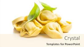  Presentation with italian - Presentation theme consisting of tortellini-pasta-italian-stuffed-pasta background and a blonde colored foreground