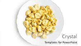  Presentation with pasta - Amazing presentation having tortellini-pasta-on-plate-italian backdrop and a white colored foreground