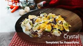  Presentation with spinach - Amazing slides having tortellini ricotta spinach parmesan sauce backdrop and a tawny brown colored foreground