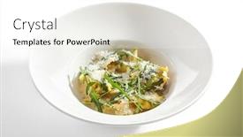  Presentation with pasta restaurant - Audience pleasing presentation theme consisting of tortellini-with-4-cheeses backdrop and a white colored foreground