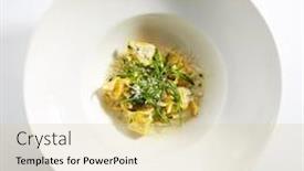  Presentation with pasta restaurant - Cool new presentation design with tortellini-with-cep-mushrooms backdrop and a lemonade colored foreground