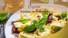  Presentation with cheese - Presentation featuring tortelloni-stuffed-with-ricotta-cheese background and a yellow colored foreground