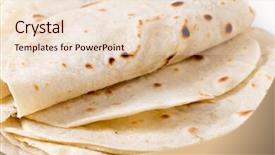  Presentation with tortilla - Slide set consisting of homemade flour tortillas viewed close background and a lemonade colored foreground