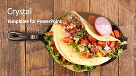  Presentation with tortilla - PPT theme consisting of tortilla bread with beef background and a  colored foreground