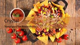  Presentation with chip - Colorful slide deck enhanced with tortilla chip with beef bean backdrop and a  colored foreground
