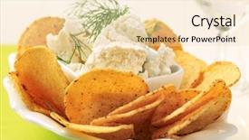  Presentation with tortilla - Slide deck having tortilla-chips-and-curd-cheese background and a lemonade colored foreground